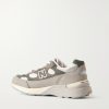 992 Suede-Trimmed Mesh Sneakers - BK 992 Suede-Trimmed Mesh Sneakers - BK