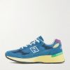 992 Suede-Trimmed Mesh Sneakers - BK 992 Suede-Trimmed Mesh Sneakers - BK