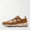 991v1 Suede-Trimmed Mesh Sneakers - BK