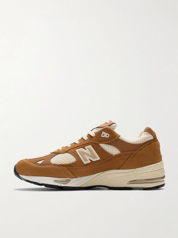 991v1 Suede-Trimmed Mesh Sneakers - BK