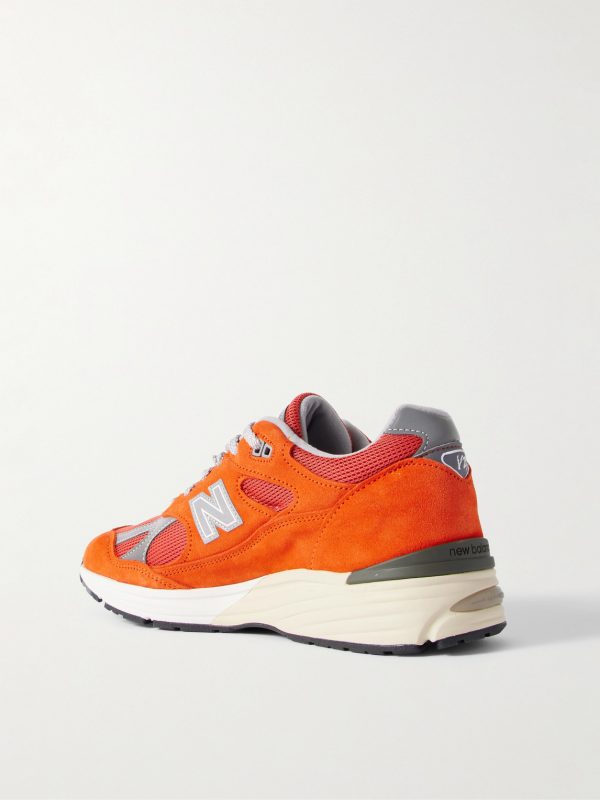991v2 Rubber-Trimmed Suede and Mesh Sneakers - BK