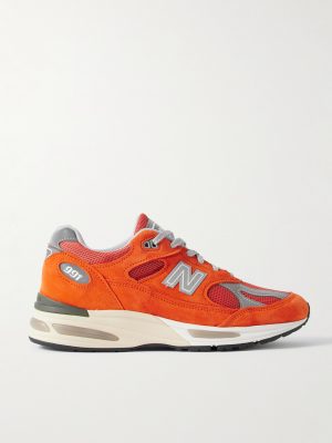 991v2 Rubber-Trimmed Suede and Mesh Sneakers