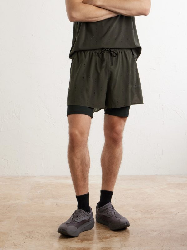 + Post Archive Faction Zero 2-in-1 Stretch-Jersey and Mesh Running Shorts - FR + Post Archive Faction Zero 2-in-1 Stretch-Jersey and Mesh Running Shorts - FR