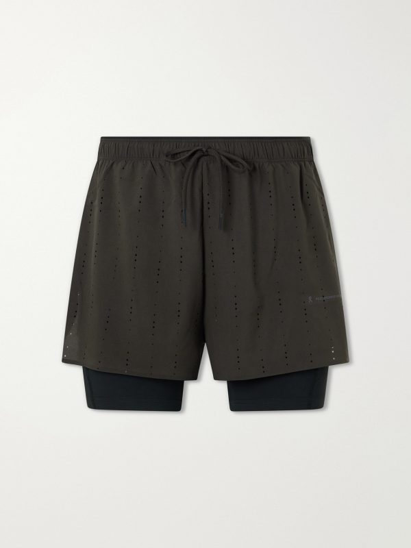 + Post Archive Faction Zero 2-in-1 Stretch-Jersey and Mesh Running Shorts + Post Archive Faction Zero 2-in-1 Stretch-Jersey and Mesh Running Shorts