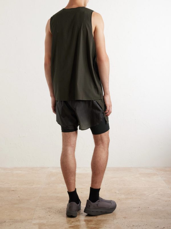 + Post Archive Faction Zero Perforated Reycled-Jersey Running Top - BK
