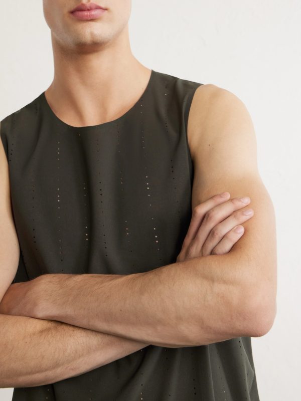 + Post Archive Faction Zero Perforated Reycled-Jersey Running Top - CU