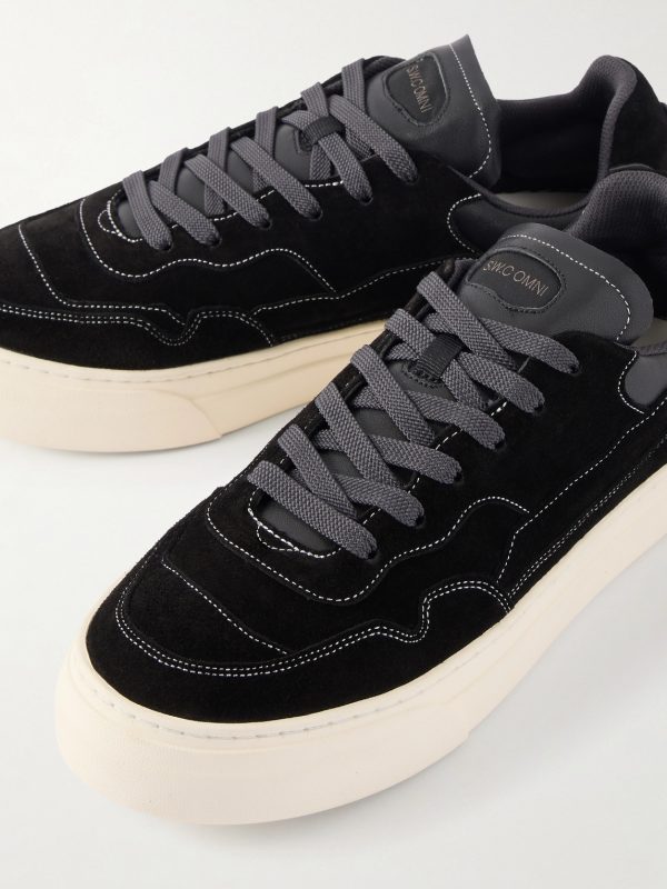 Matta Leather-Trimmed Suede Sneakers - CU