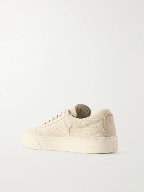 Dellow Suede-Trimmed Distressed Drill Sneakers - BK Dellow Suede-Trimmed Distressed Drill Sneakers - BK