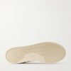 Dellow Suede-Trimmed Distressed Drill Sneakers - E1 Dellow Suede-Trimmed Distressed Drill Sneakers - E1