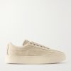 Dellow Suede-Trimmed Distressed Drill Sneakers Dellow Suede-Trimmed Distressed Drill Sneakers