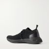 Shadow Leather-Trimmed Stretch-Knit Sneakers - BK Shadow Leather-Trimmed Stretch-Knit Sneakers - BK