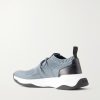 Shadow Leather-Trimmed Stretch-Knit Sneakers - BK Shadow Leather-Trimmed Stretch-Knit Sneakers - BK