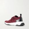 Shadow Leather-Trimmed Stretch-Knit Sneakers - BK Shadow Leather-Trimmed Stretch-Knit Sneakers - BK