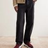 Shadow Leather-Trimmed Stretch-Knit Sneakers - OU Shadow Leather-Trimmed Stretch-Knit Sneakers - OU