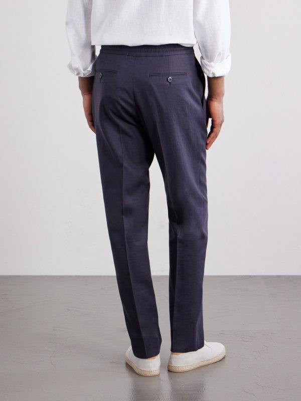 Straight-Leg Linen-Twill Trousers - BK