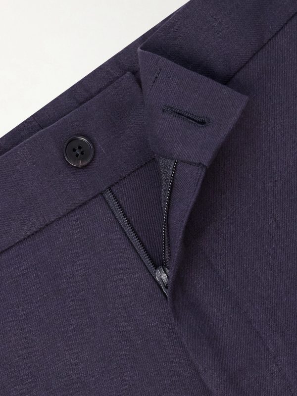 Straight-Leg Linen-Twill Trousers - E1