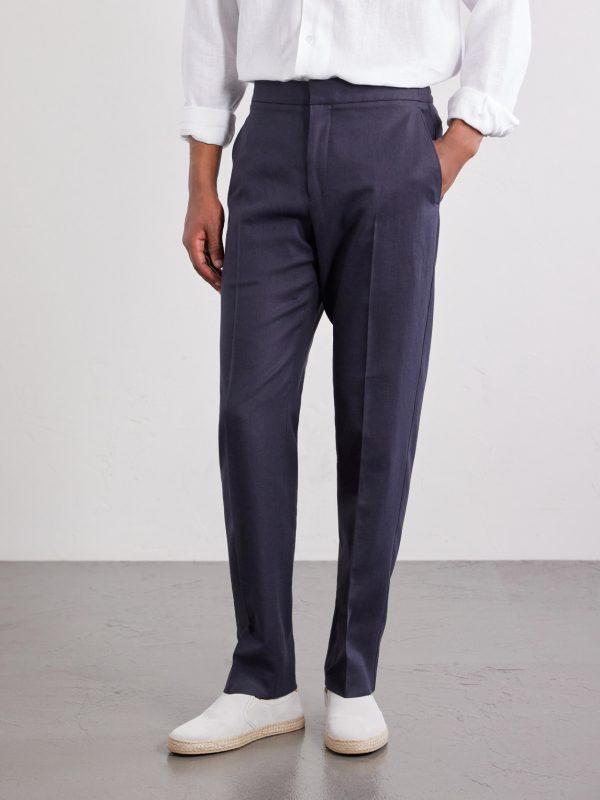 Straight-Leg Linen-Twill Trousers - FR