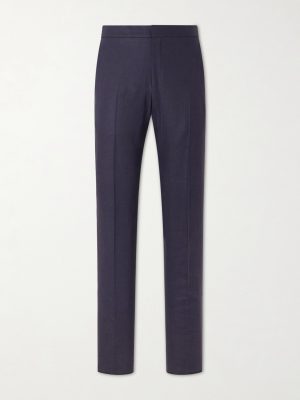 Straight-Leg Linen-Twill Trousers
