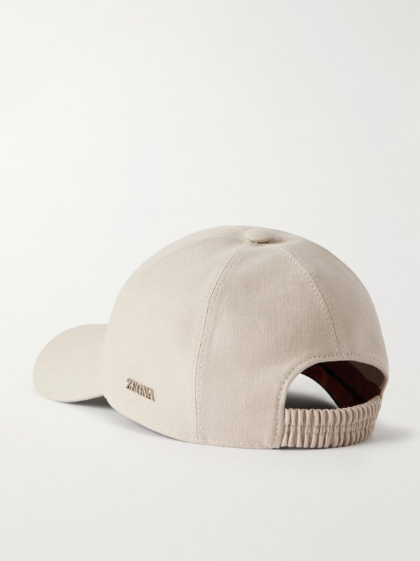 Oasi Logo-Detailed Linen Baseball Cap - BK
