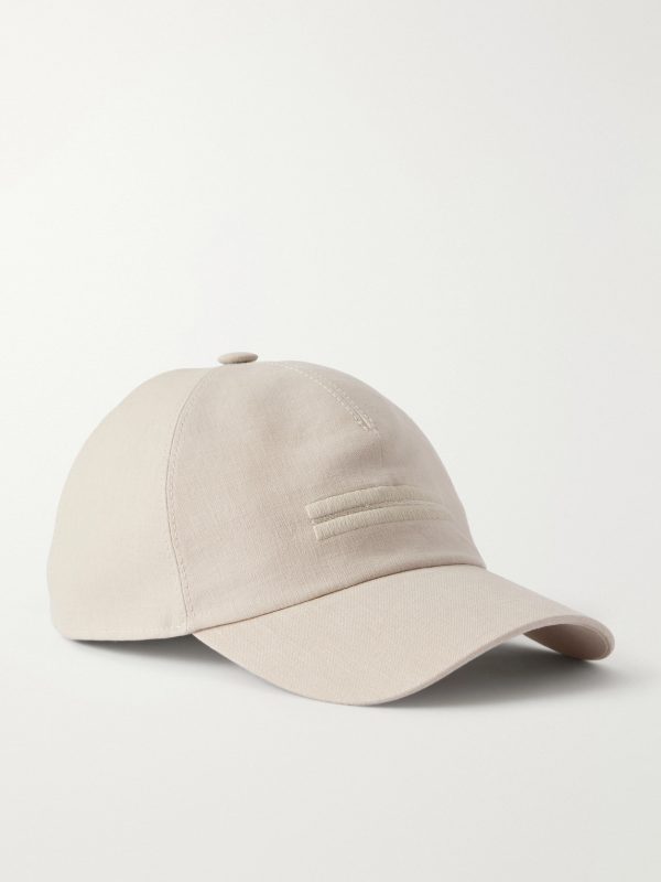 Oasi Logo-Detailed Linen Baseball Cap