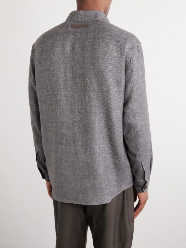 Cashmere, Linen and Silk-Blend Overshirt - BK Cashmere, Linen and Silk-Blend Overshirt - BK