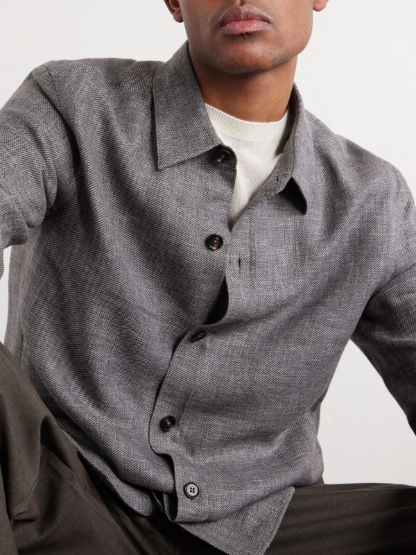 Cashmere, Linen and Silk-Blend Overshirt - CU Cashmere, Linen and Silk-Blend Overshirt - CU