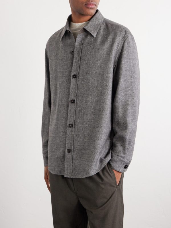 Cashmere, Linen and Silk-Blend Overshirt - FR Cashmere, Linen and Silk-Blend Overshirt - FR