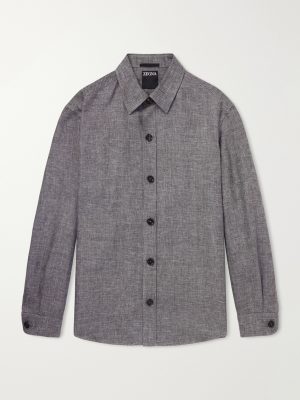 Cashmere, Linen and Silk-Blend Overshirt Cashmere, Linen and Silk-Blend Overshirt