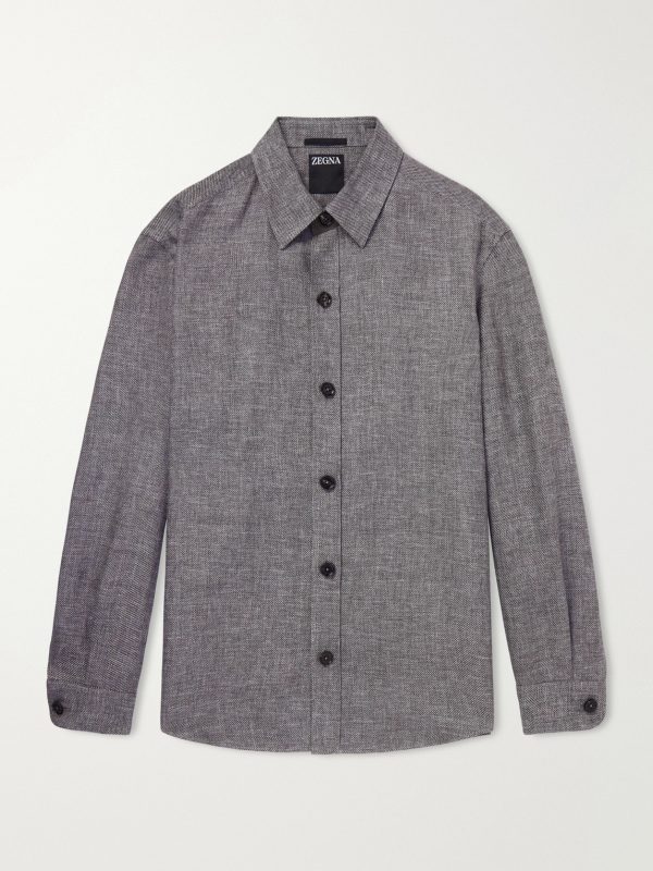 Cashmere, Linen and Silk-Blend Overshirt Cashmere, Linen and Silk-Blend Overshirt