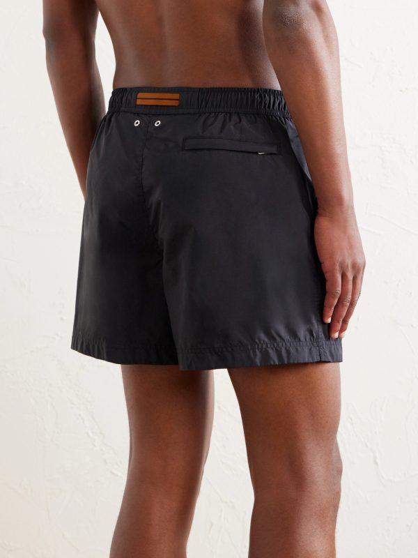 Straight-Leg Mid-Length Swim Shorts - BK Straight-Leg Mid-Length Swim Shorts - BK