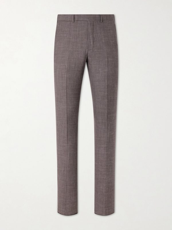 Straight-Leg Price of Wales Checked Wool, Silk and Linen-Blend Suit Trousers Straight-Leg Price of Wales Checked Wool, Silk and Linen-Blend Suit Trousers