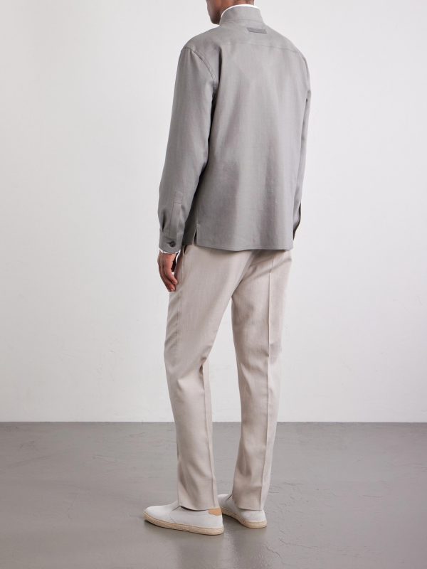 Linen-Gabardine Overshirt - BK Linen-Gabardine Overshirt - BK