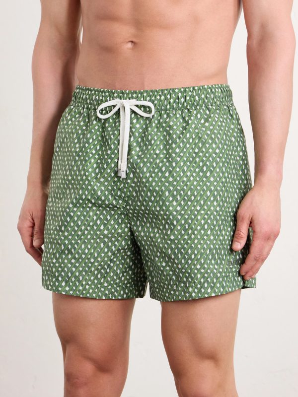 Straight-Leg Printed Cotton Swim Shorts - OU Straight-Leg Printed Cotton Swim Shorts - OU