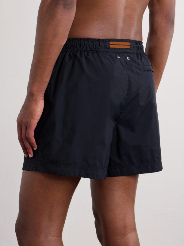 Straight-Leg Mid-Length Swim Shorts - BK Straight-Leg Mid-Length Swim Shorts - BK