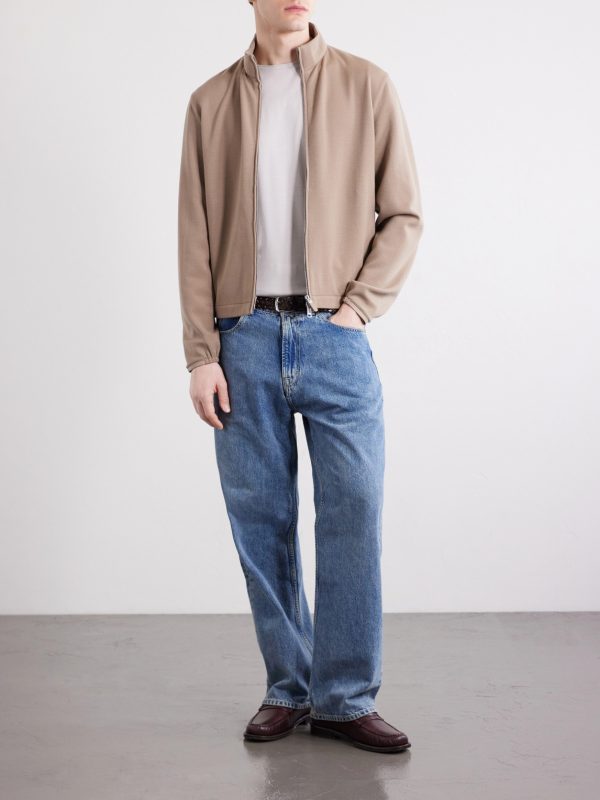 Honeycomb-Knit Cotton, Wool and Silk-Blend Zip-Up Sweater - OU Honeycomb-Knit Cotton, Wool and Silk-Blend Zip-Up Sweater - OU