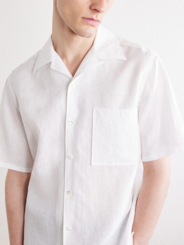 Convertible-Collar Linen Shirt - CU