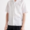 Convertible-Collar Linen Shirt - FR