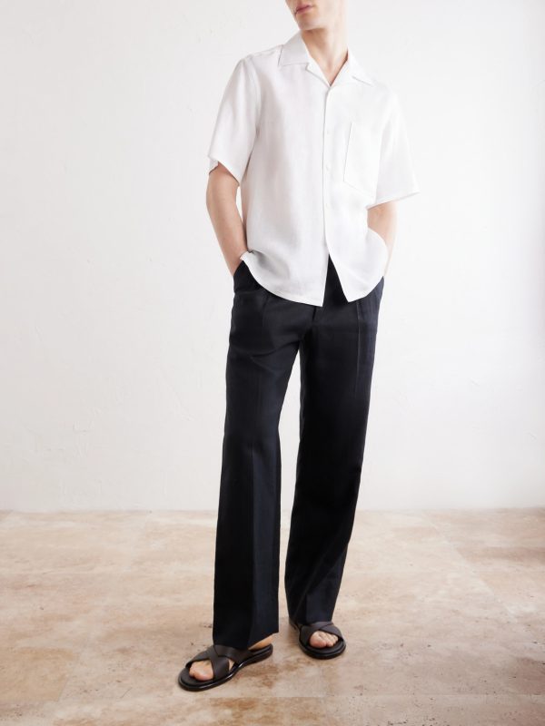 Convertible-Collar Linen Shirt - OU