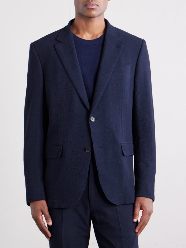 Wool, Silk and Linen-Blend Seersucker Jacket - FR Wool, Silk and Linen-Blend Seersucker Jacket - FR