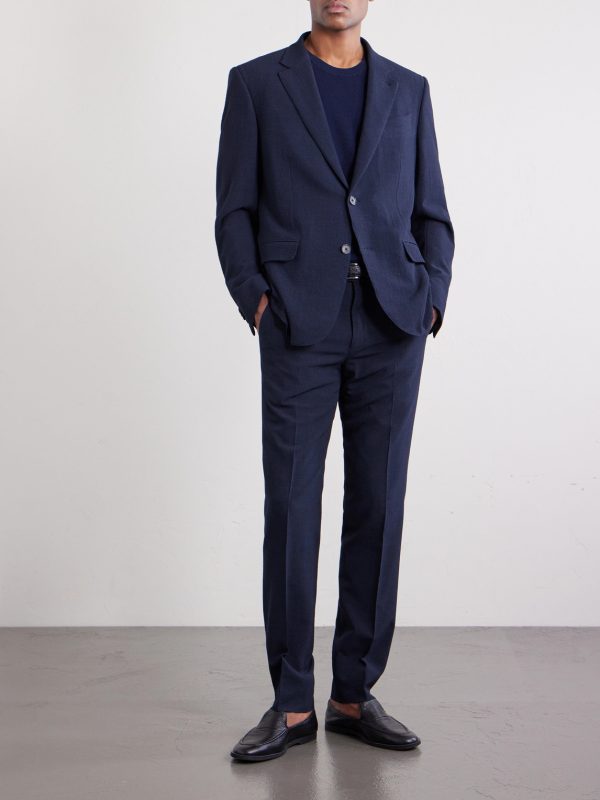Wool, Silk and Linen-Blend Seersucker Jacket - OU Wool, Silk and Linen-Blend Seersucker Jacket - OU