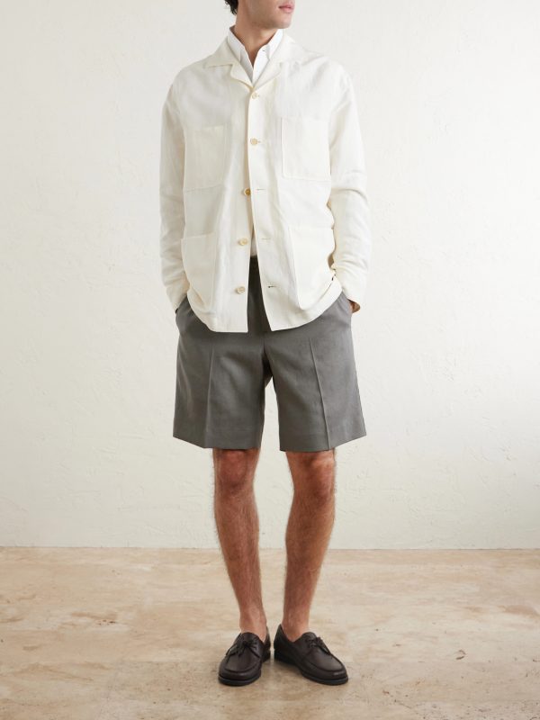 Oasi Straight-Leg Linen Shorts - OU Oasi Straight-Leg Linen Shorts - OU