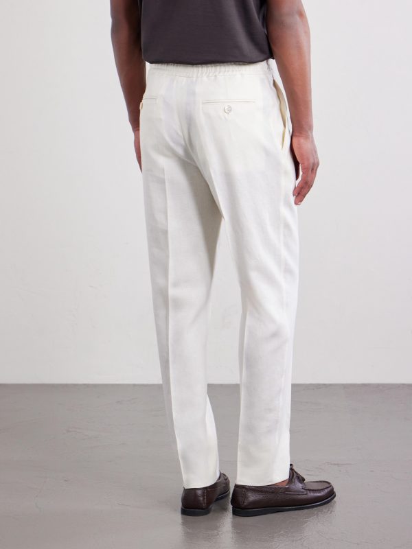 Straight-Leg Linen-Twill Trousers - BK