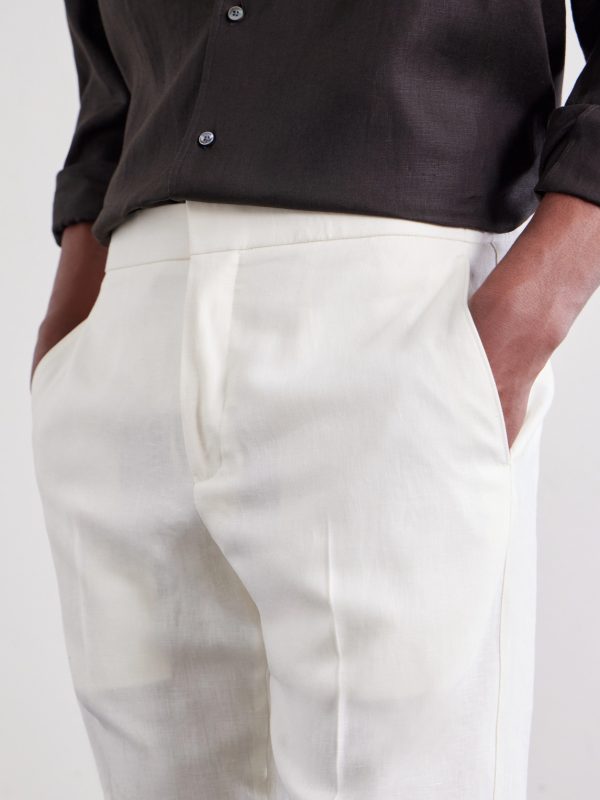 Straight-Leg Linen-Twill Trousers - CU