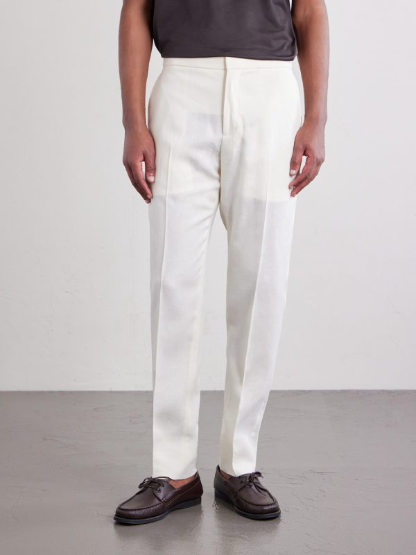 Straight-Leg Linen-Twill Trousers - FR