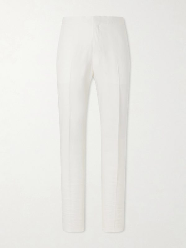 Straight-Leg Linen-Twill Trousers