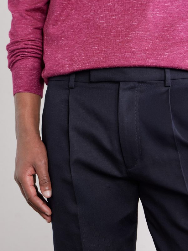 Straight-Leg Pleated Cotton and Linen-Blend Trousers - CU