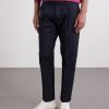 Straight-Leg Pleated Cotton and Linen-Blend Trousers - FR