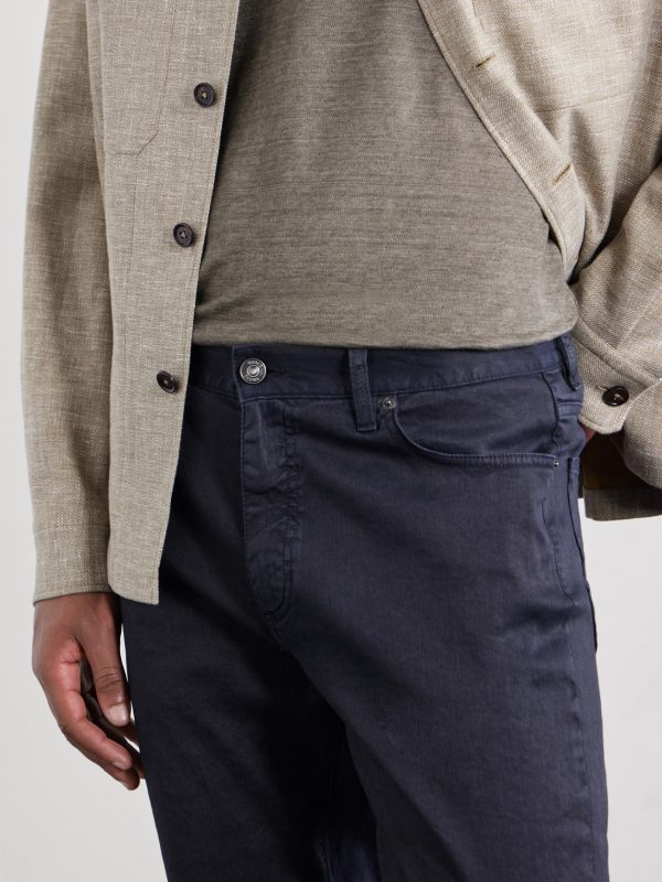 Straight-Leg Linen and Cotton-Blend Jeans - CU Straight-Leg Linen and Cotton-Blend Jeans - CU