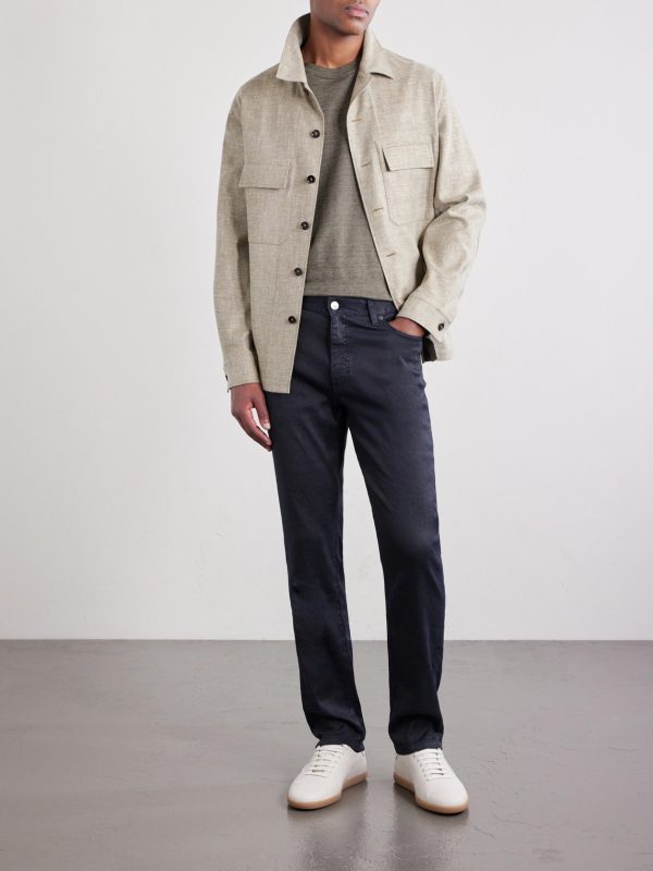 Straight-Leg Linen and Cotton-Blend Jeans - OU Straight-Leg Linen and Cotton-Blend Jeans - OU