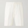 Straight-Leg Pleated Linen Drawstring Shorts Straight-Leg Pleated Linen Drawstring Shorts